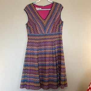 Gorgeous EUC (like new) colorful Evan Picone dress size 16